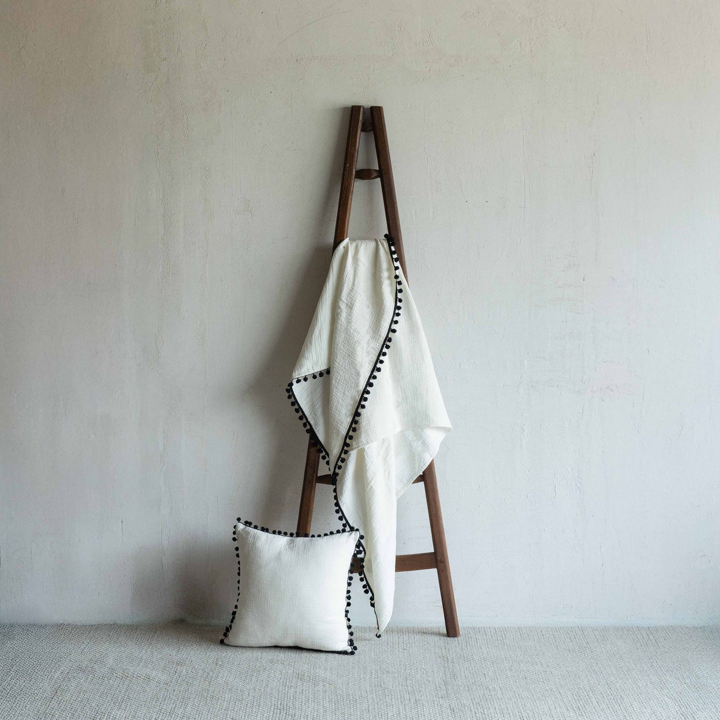 Blush White Throw Blanket